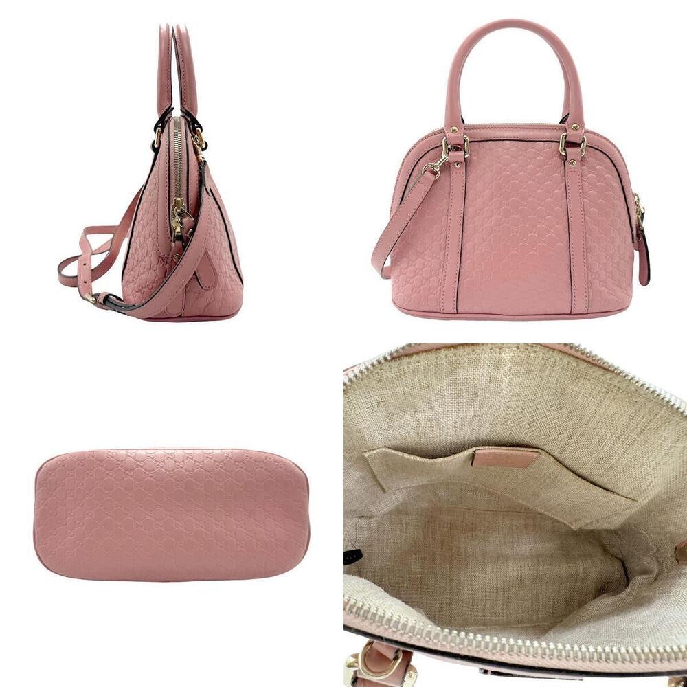 Gucci Handbag 2way Pink ssima Beige Crossbody Leather Gold